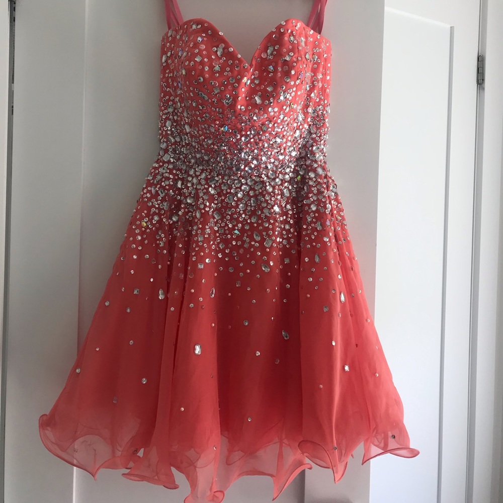 CORAL GRAD DRESS